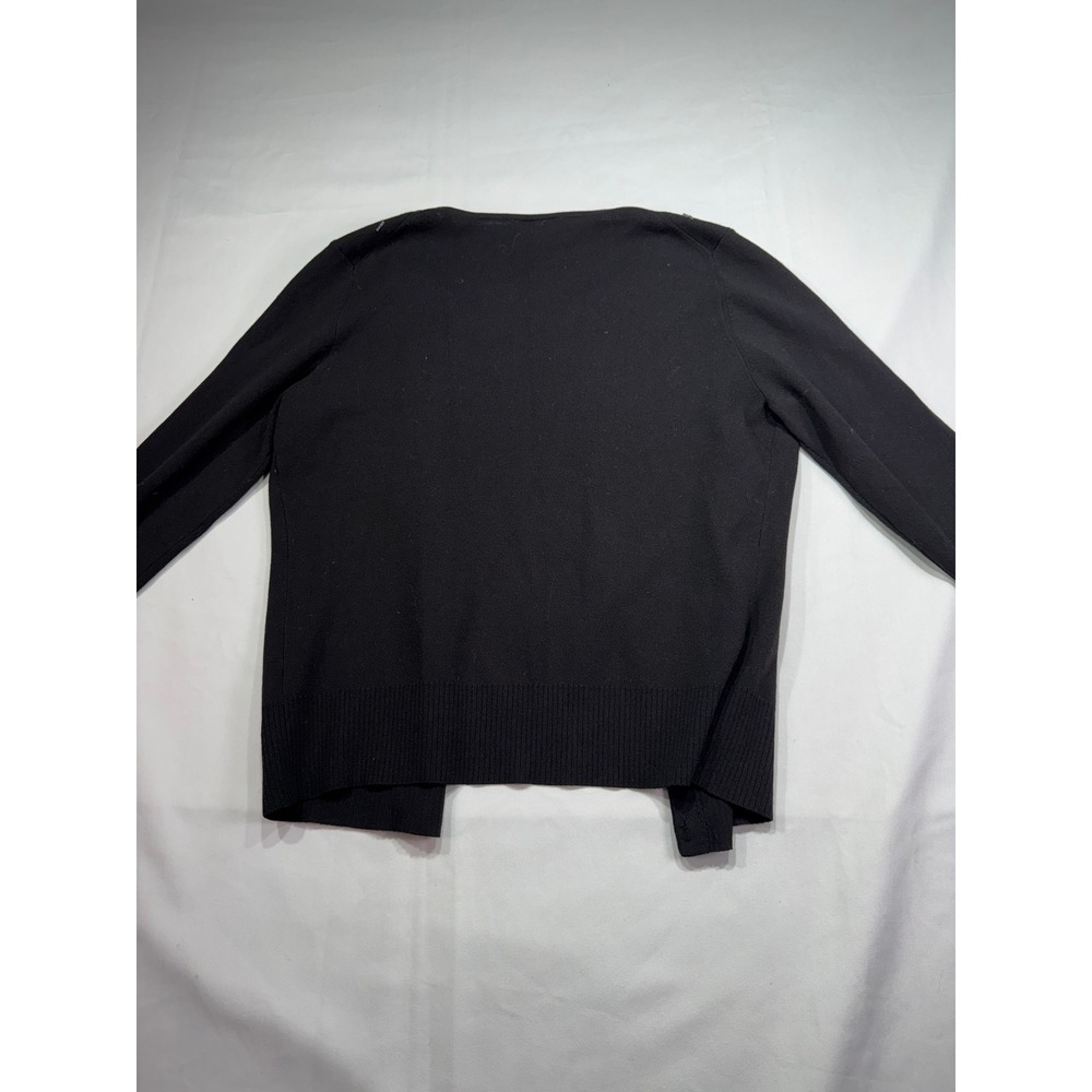 Ann Taylor Loft Womens Medium Black Beaded Sequin Cardigan Sweater 133388 - Picture 3 of 7